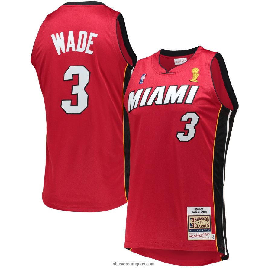 miami heat dwyane wade mitchell & ness rojo madera dura clásicos auténtico jersey 6L080N2818 NBA