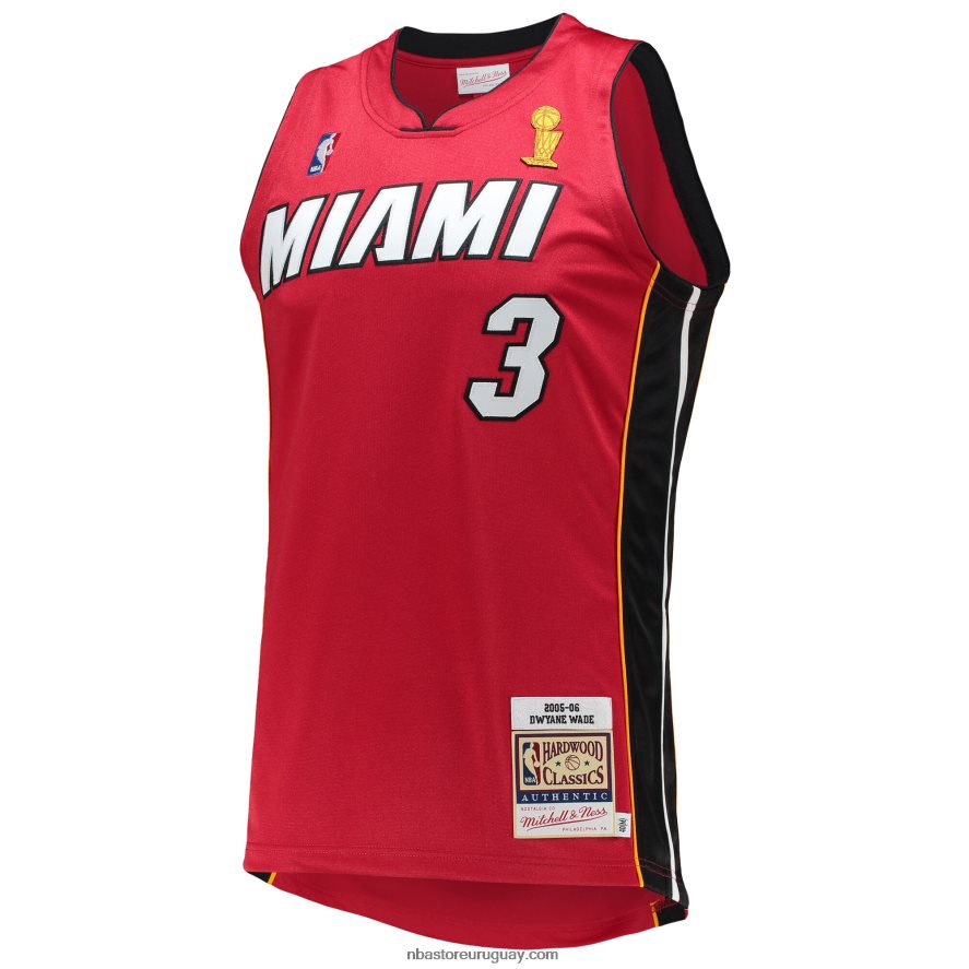 miami heat dwyane wade mitchell & ness rojo madera dura clásicos auténtico jersey 6L080N2818 NBA
