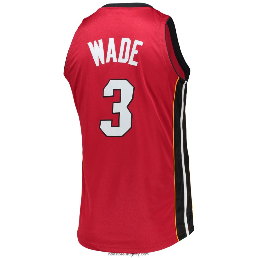 miami heat dwyane wade mitchell & ness rojo madera dura clásicos auténtico jersey 6L080N2818 NBA