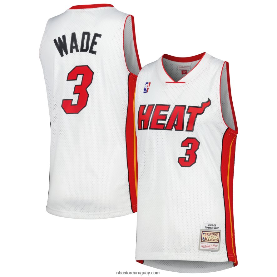 miami heat dwyane wade mitchell & ness white hardwood classics swingman jersey 6L080N112 NBA