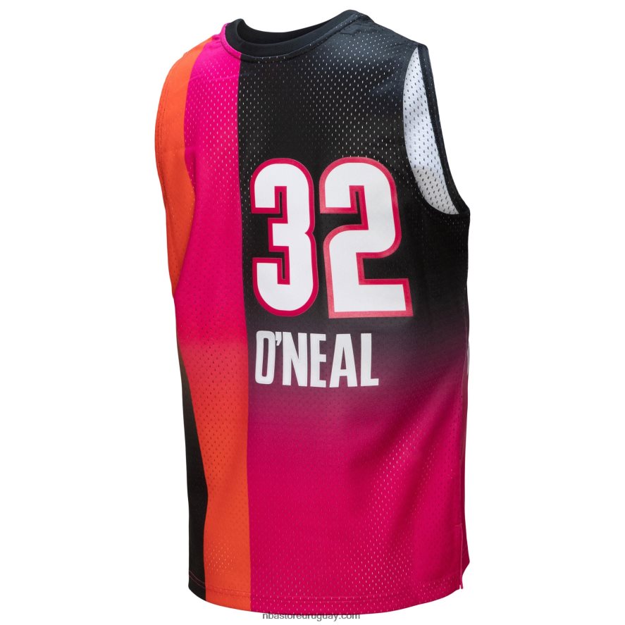 miami heat shaquille o\'neal rosa / negro hardwood classics fadeaway swingman player jersey 6L080N7556 NBA