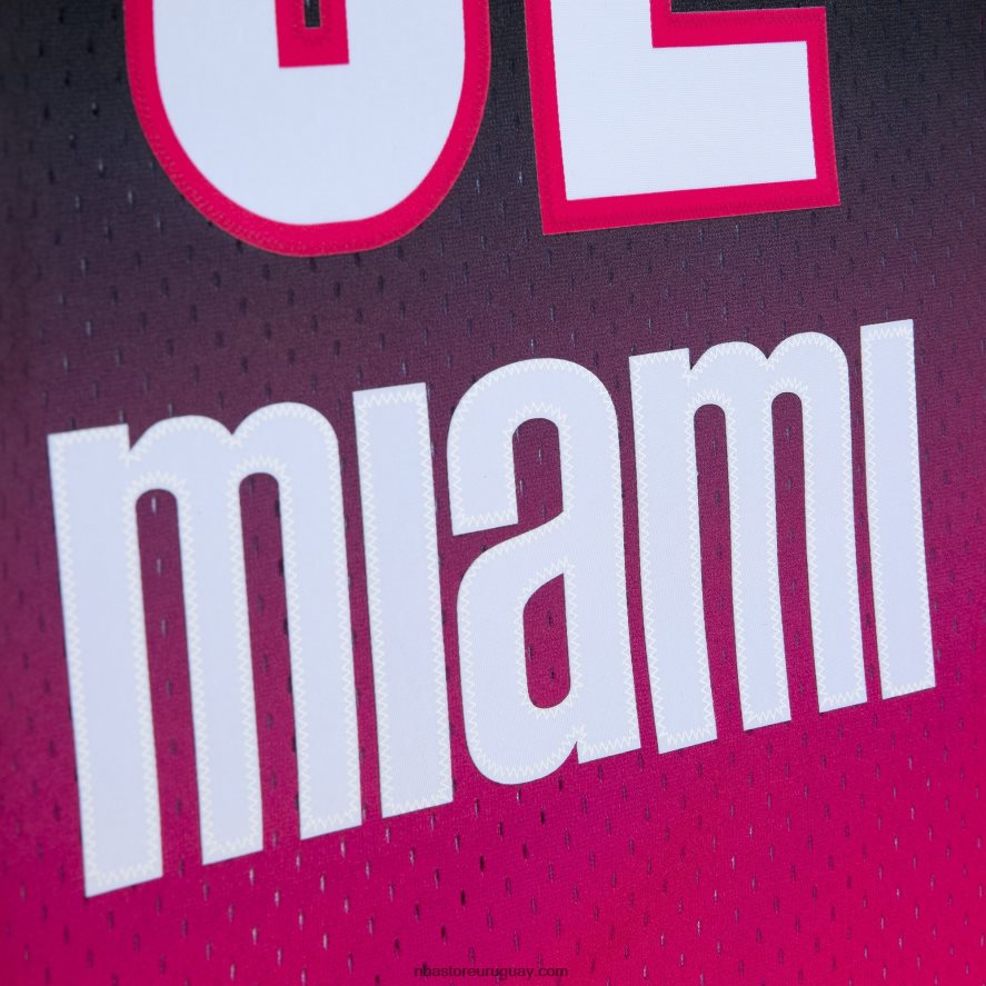 miami heat shaquille o\'neal rosa / negro hardwood classics fadeaway swingman player jersey 6L080N7556 NBA