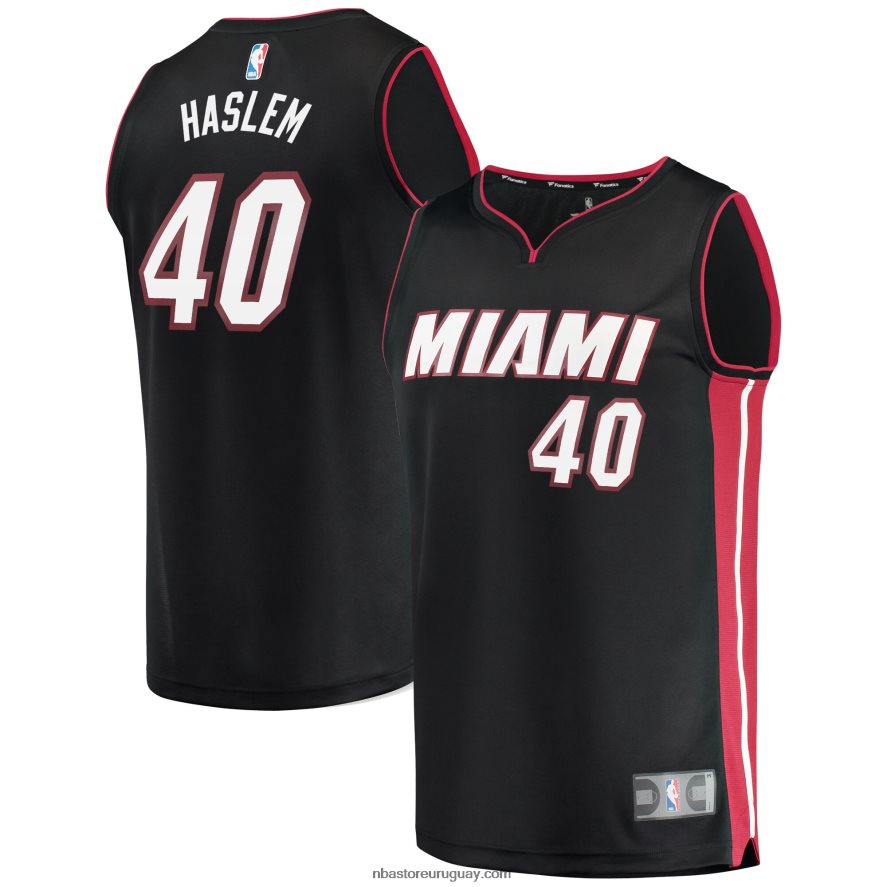 miami heat udonis haslem negro fast break replica jugador camiseta 6L080N842 NBA