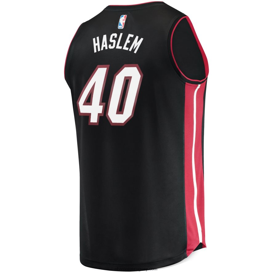 miami heat udonis haslem negro fast break replica jugador camiseta 6L080N842 NBA