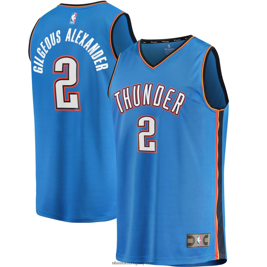 camiseta de jugador de oklahoma city thunder shai gilgeous-alexander blue fast break 6L080N91 NBA