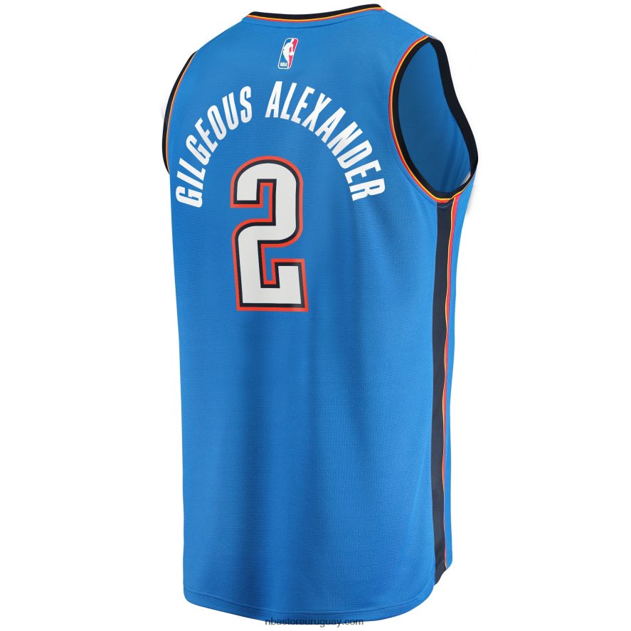 camiseta de jugador de oklahoma city thunder shai gilgeous-alexander blue fast break 6L080N91 NBA