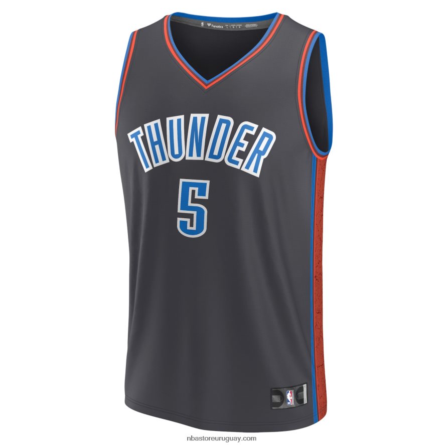 camiseta oklahoma city thunder luguentz dort antracita fastbreak 6L080N2185 NBA