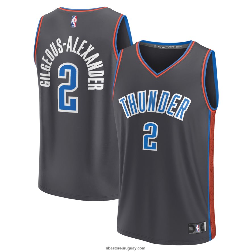 camiseta oklahoma city thunder shai gilgeous-alexander anthracite fastbreak 6L080N544 NBA