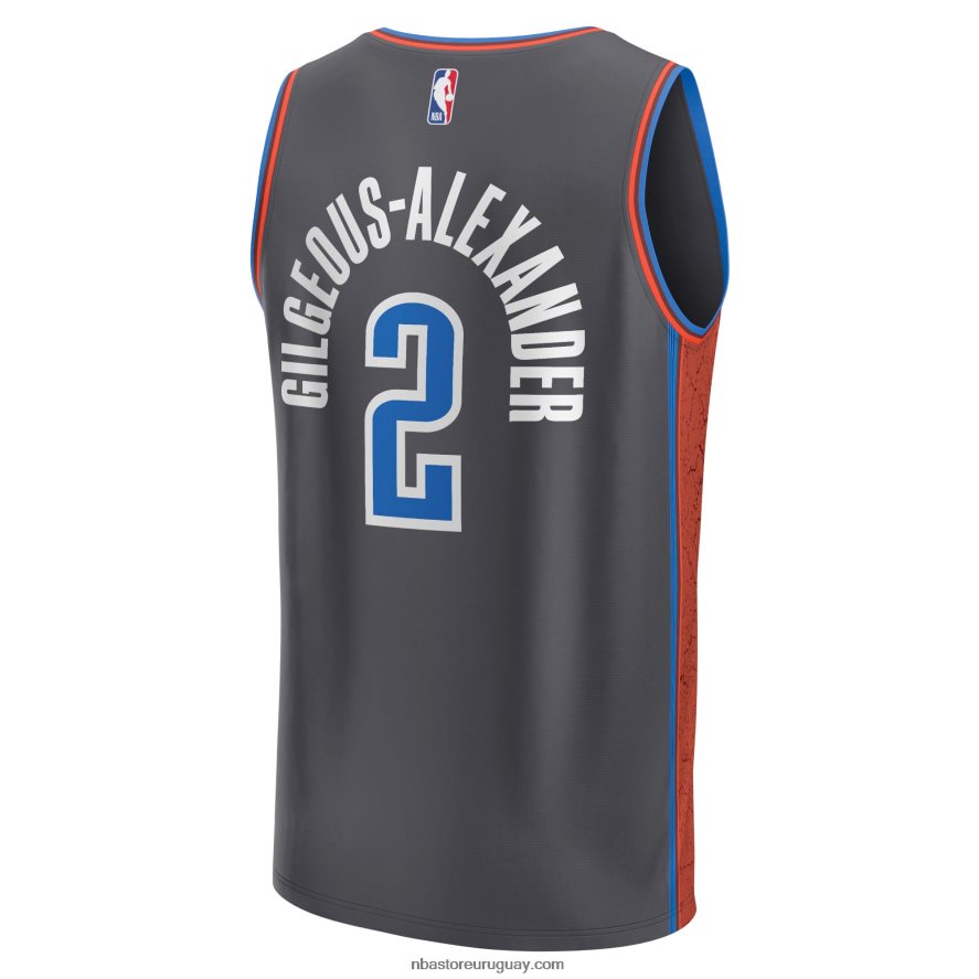 camiseta oklahoma city thunder shai gilgeous-alexander anthracite fastbreak 6L080N544 NBA