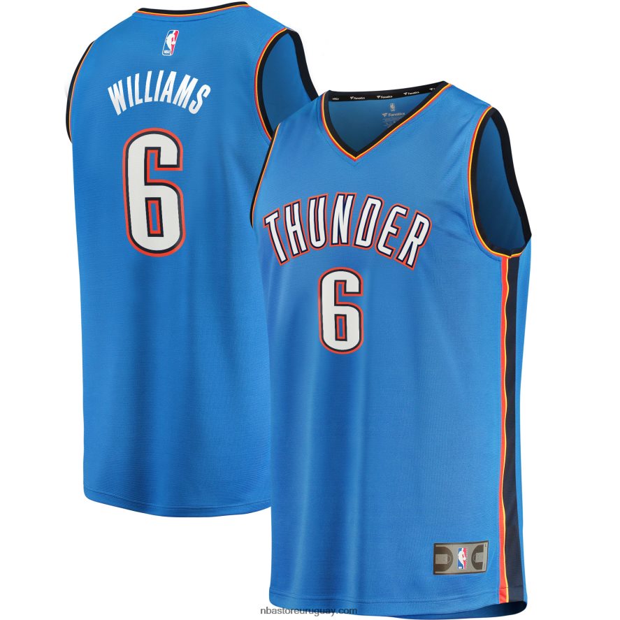 camiseta réplica de trueno de la ciudad de oklahoma azul jaylin williams fast break 6L080N1257 NBA