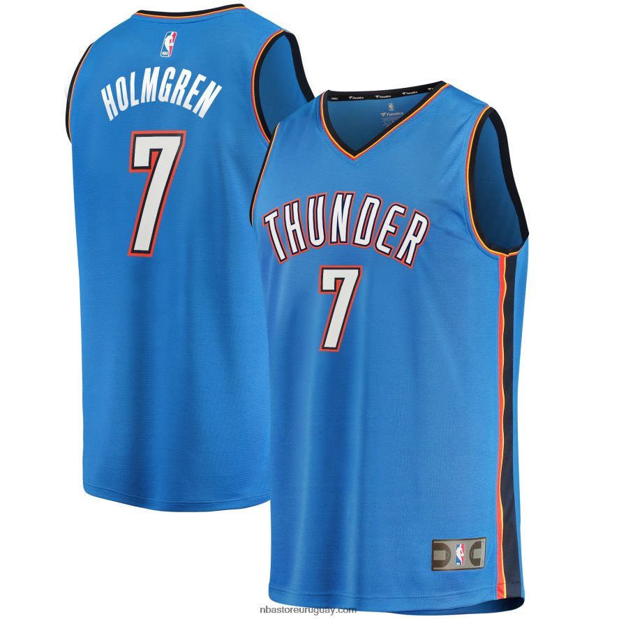 oklahoma city thunder chet holmgren blue draft selección de primera ronda fast break replica jersey 6L080N6398 NBA