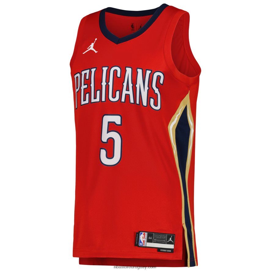 New Orleans Pelicans Herbert Jones Jordan Brand Réplica Roja Jersey Swingman 6L080N7718 NBA