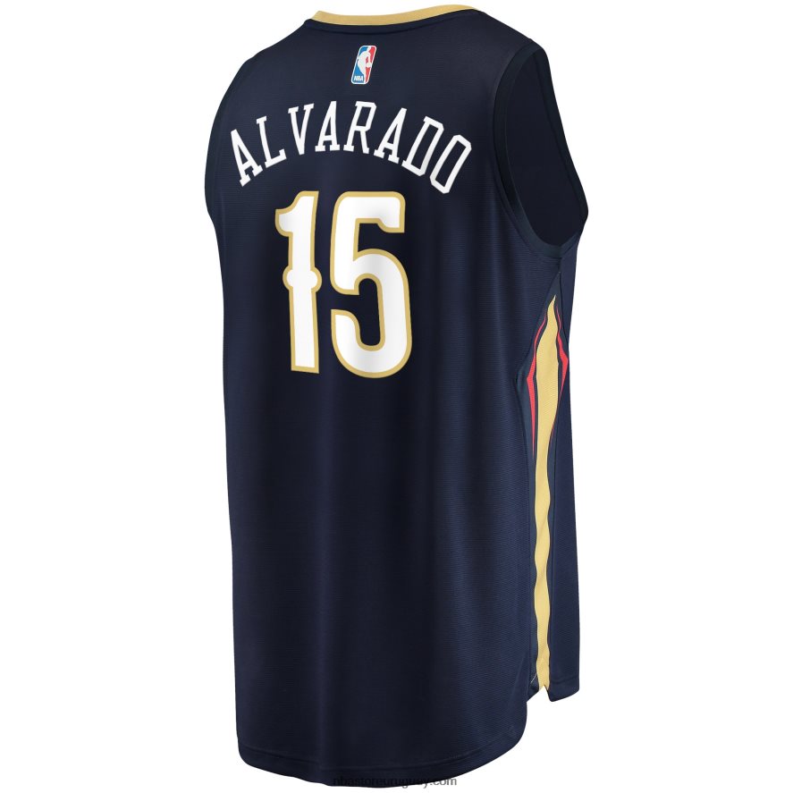 New Orleans Pelicans Jose Alvarado Navy Fast Break Réplica Jersey 6L080N849 NBA