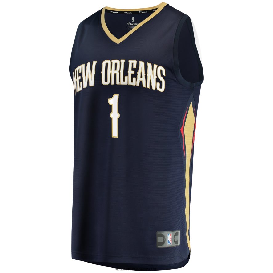 New Orleans Pelicans Zion Williamson Navy Fast Break Réplica Jersey 6L080N644 NBA