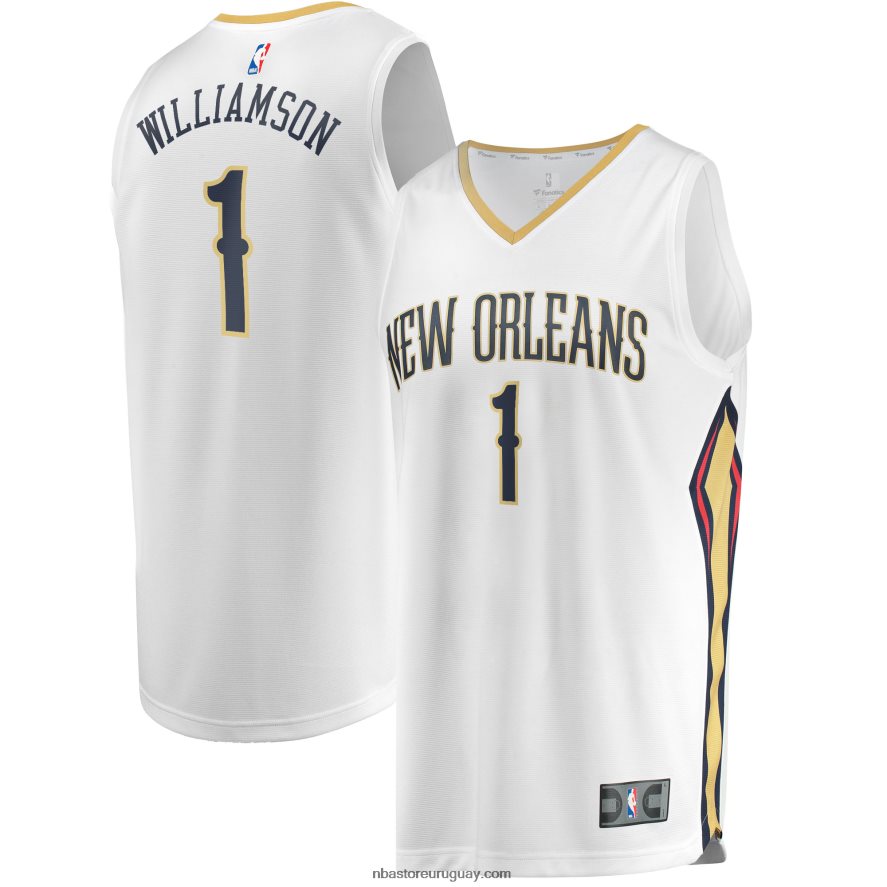 New Orleans Pelicans Zion Williamson Réplica Blanca Réplica Del Jersey Fast Break 6L080N4737 NBA