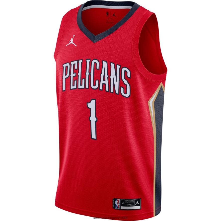 Nueva orleans pelícanos zion williamson jordan marca rojo swingman jersey 6L080N414 NBA
