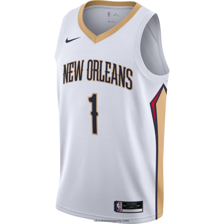 camiseta new orleans pelicans zion williamson nike blanca swingman 6L080N1656 NBA