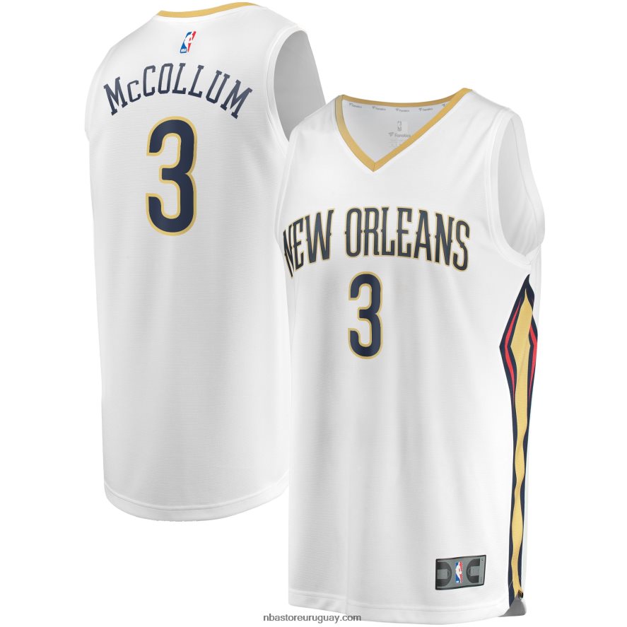 pelícanos de nueva orleans c.j. Réplica de camiseta blanca de McCollum Fast Break 6L080N4448 NBA