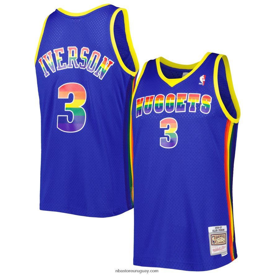 denver nuggets allen iverson royal hardwood classics recargar 3.0 swingman jersey 6L080N7752 NBA