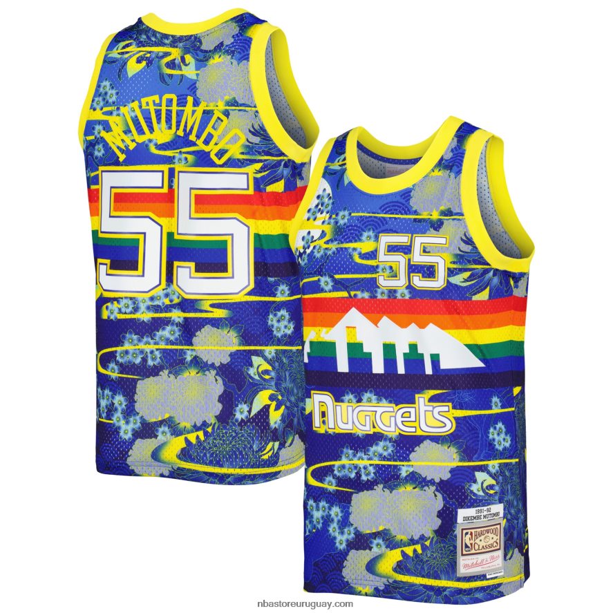 denver nuggets dikembe mutombo mitchell & ness blue hardwood classics año nuevo lunar jersey swingman 6L080N7596 NBA