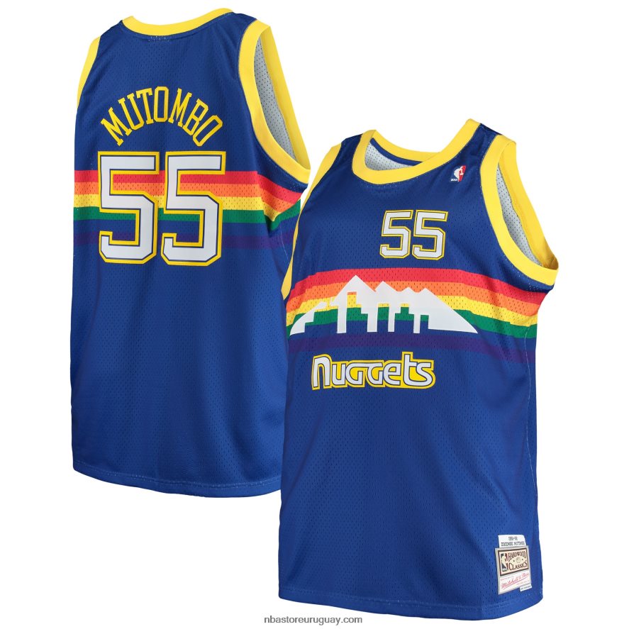 denver nuggets dikembe mutombo mitchell & ness royal big & tall hardwood classics jersey 6L080N3186 NBA