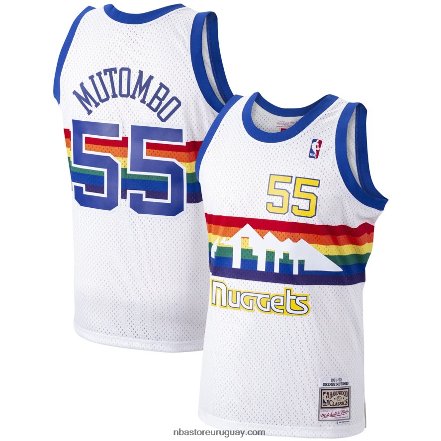 denver nuggets dikembe mutombo mitchell & ness white hardwood classics swingman player jersey 6L080N3618 NBA