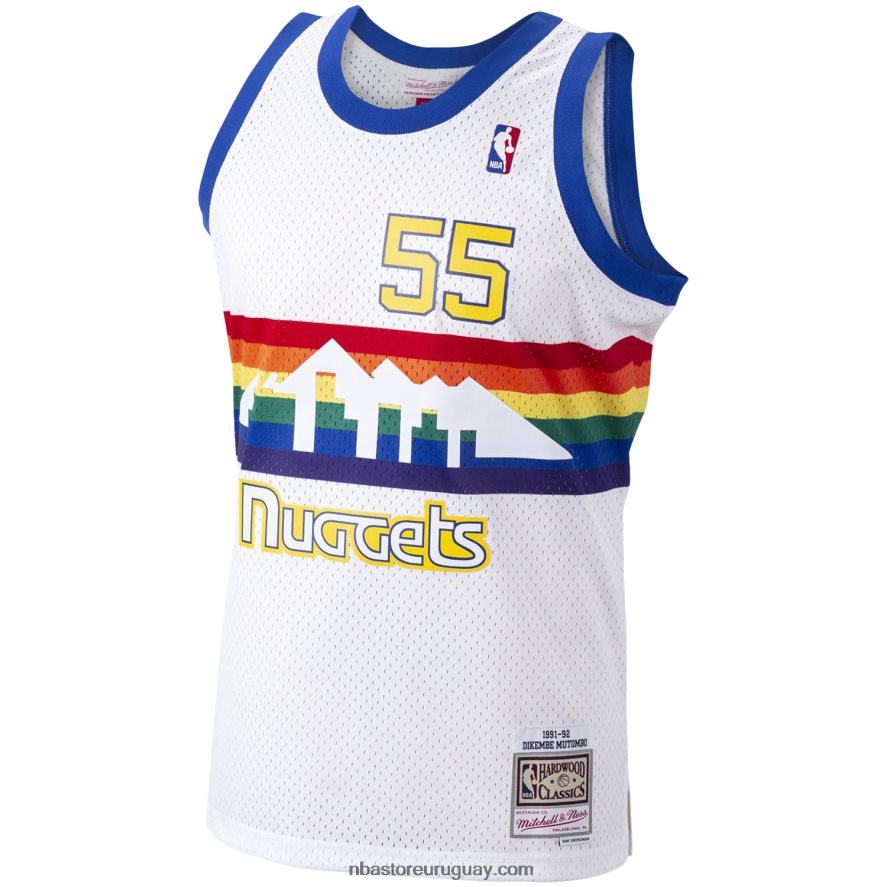 denver nuggets dikembe mutombo mitchell & ness white hardwood classics swingman player jersey 6L080N3618 NBA