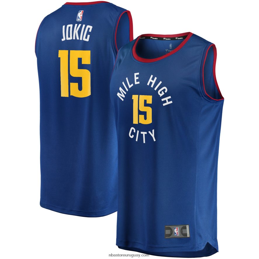 denver nuggets nikola jokic azul fast break replica playera de jugador 6L080N5194 NBA
