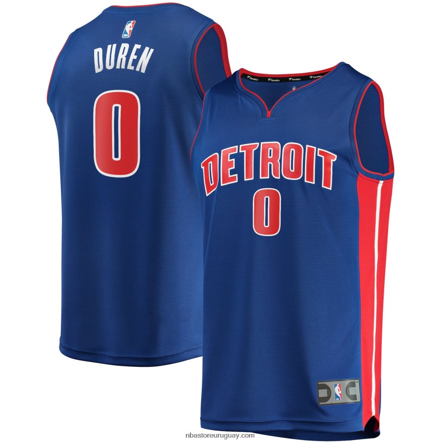 Detroit Pistons Jalen Duren réplica de camiseta azul Fast Break 6L080N7943 NBA