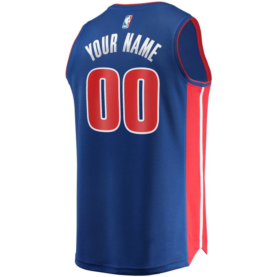 Detroit Pistons camiseta azul réplica personalizada Fast Break 6L080N1784 NBA