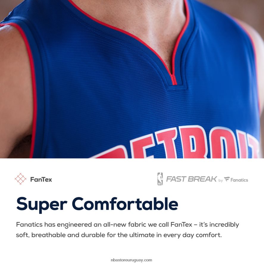 Detroit Pistons camiseta azul réplica personalizada Fast Break 6L080N1784 NBA