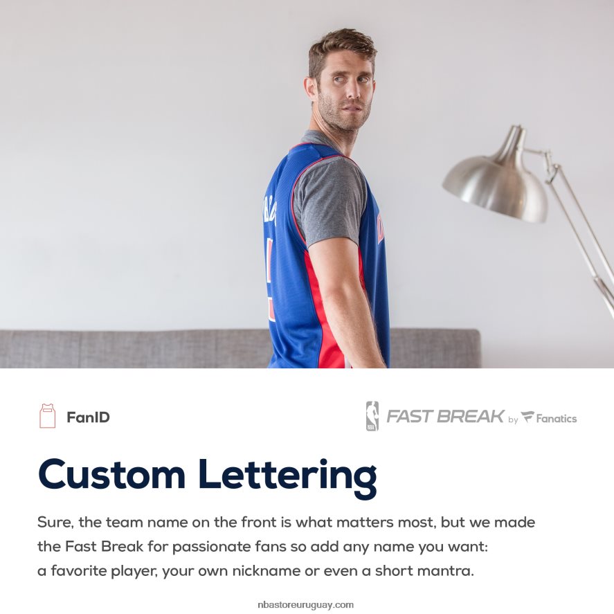 Detroit Pistons camiseta azul réplica personalizada Fast Break 6L080N1784 NBA