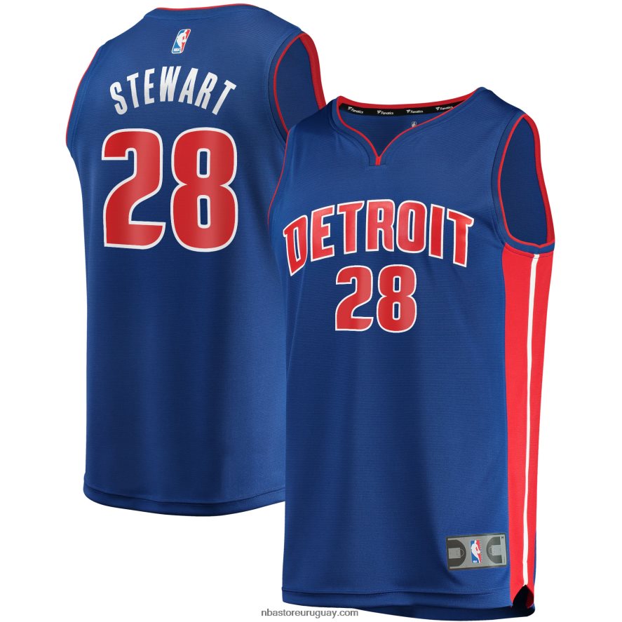 Detroit Pistons isaiah stewart réplica de camiseta azul de descanso rápido 6L080N5692 NBA
