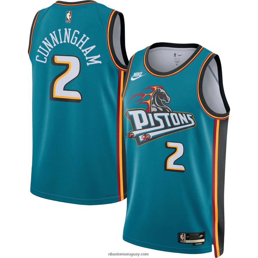 camiseta detroit pistons cade cunningham nike verde azulado swingman 6L080N183 NBA