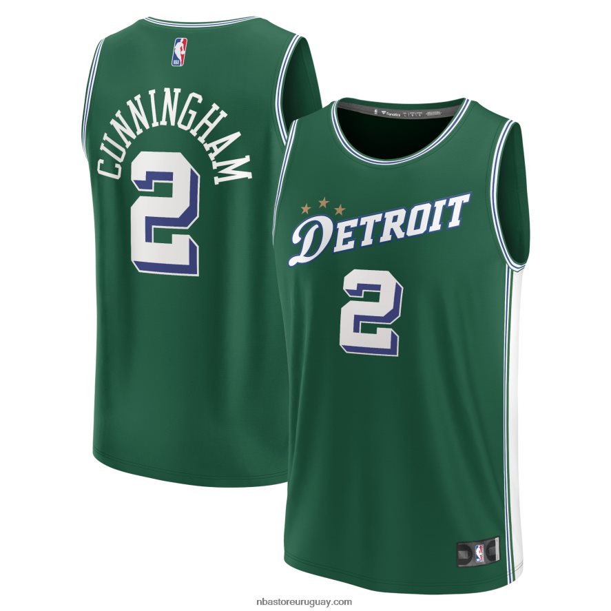 camiseta detroit pistons cade cunningham verde fastbreak 6L080N1304 NBA