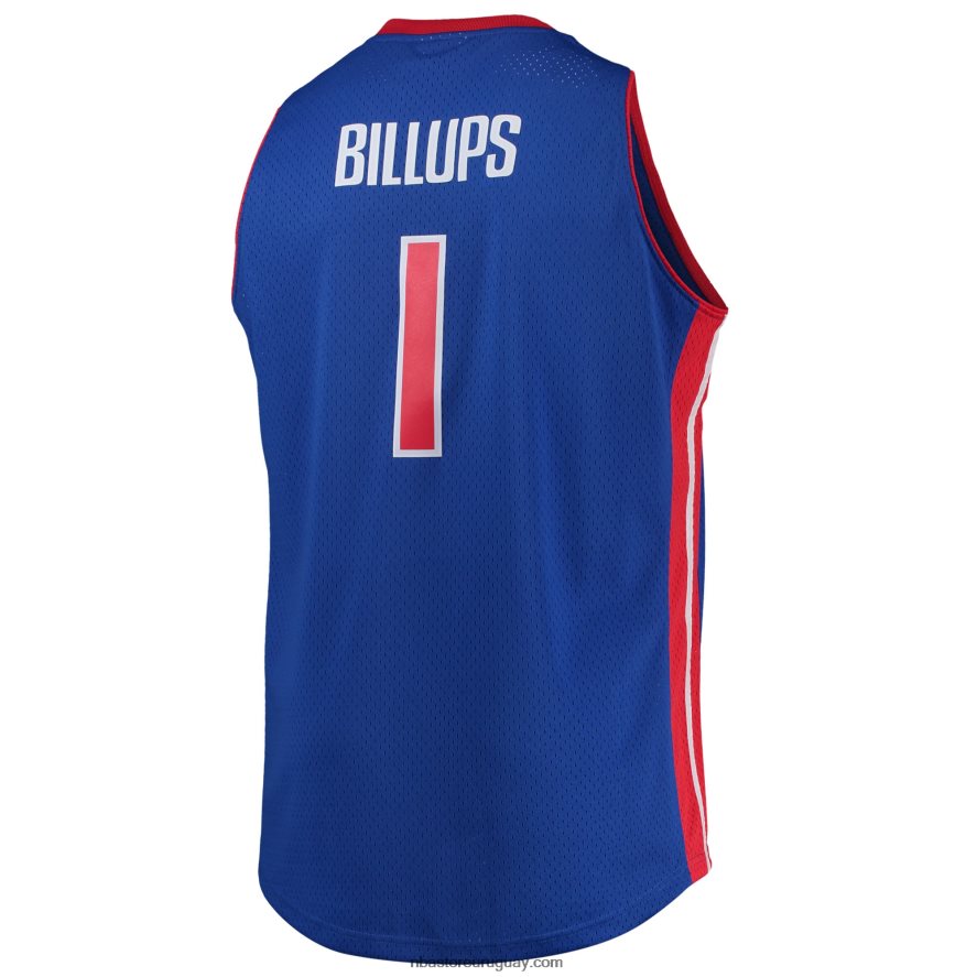 chauncey billups detroit pistons mitchell & ness azul grande y alto clásico de madera dura swingman jersey 6L080N7598 NBA