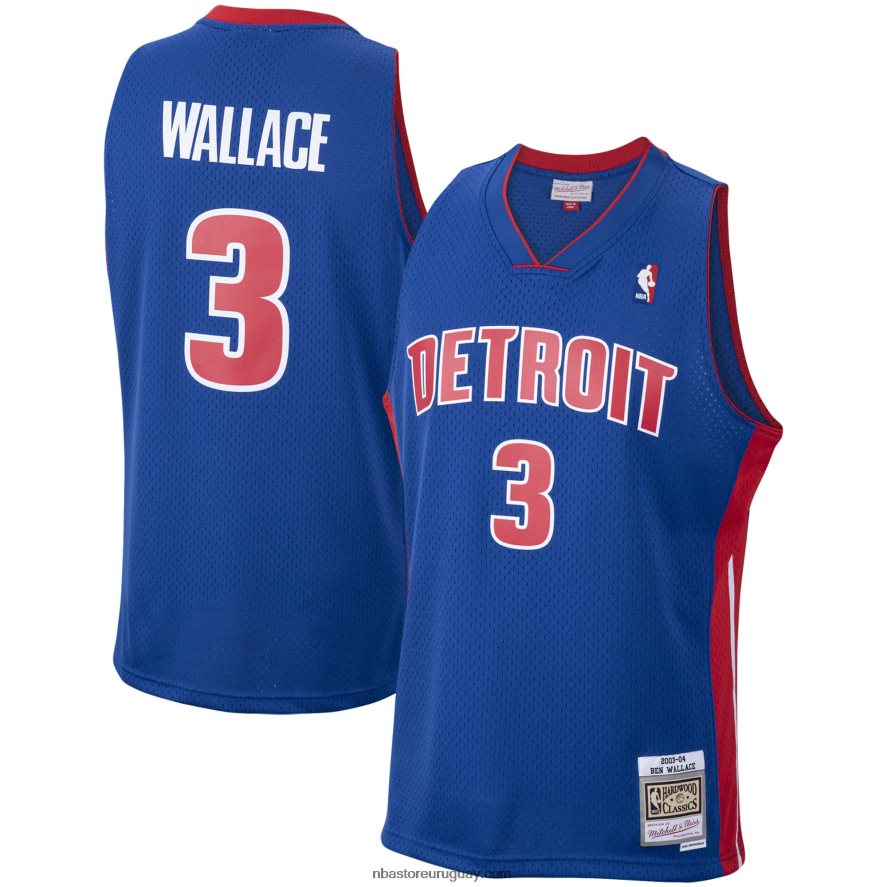 detroit pistons ben wallace mitchell & ness royal hardwood classics swingman jersey 6L080N1410 NBA