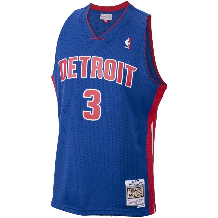 detroit pistons ben wallace mitchell & ness royal hardwood classics swingman jersey 6L080N1410 NBA