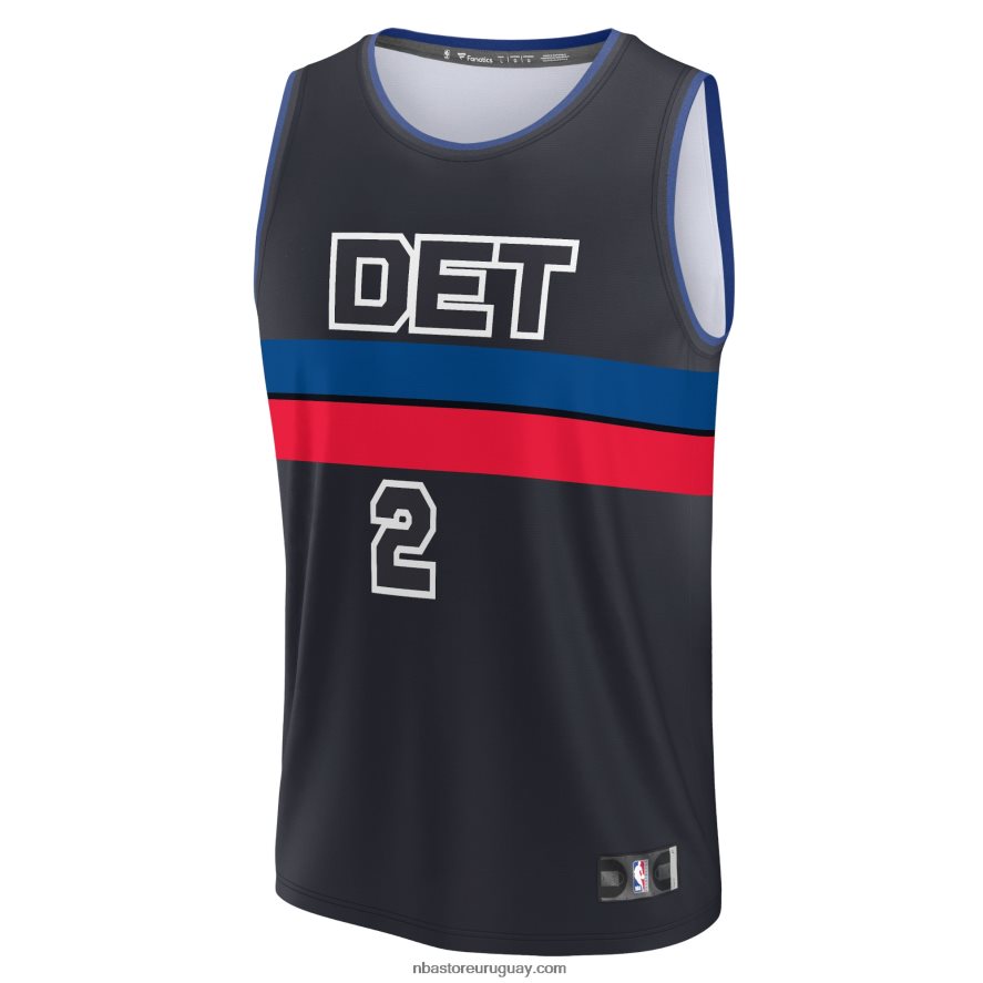 detroit pistons cade cunningham camiseta negra de jugador de descanso rápido 6L080N259 NBA