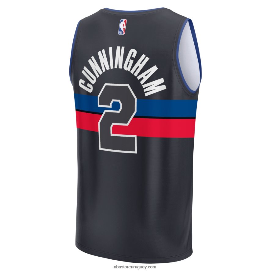 detroit pistons cade cunningham camiseta negra de jugador de descanso rápido 6L080N259 NBA
