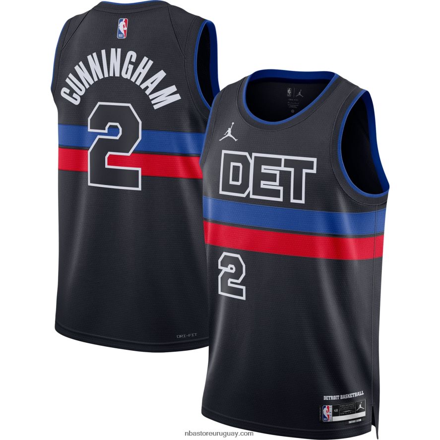 detroit pistons cade cunningham jordan marca negro swingman jersey 6L080N337 NBA