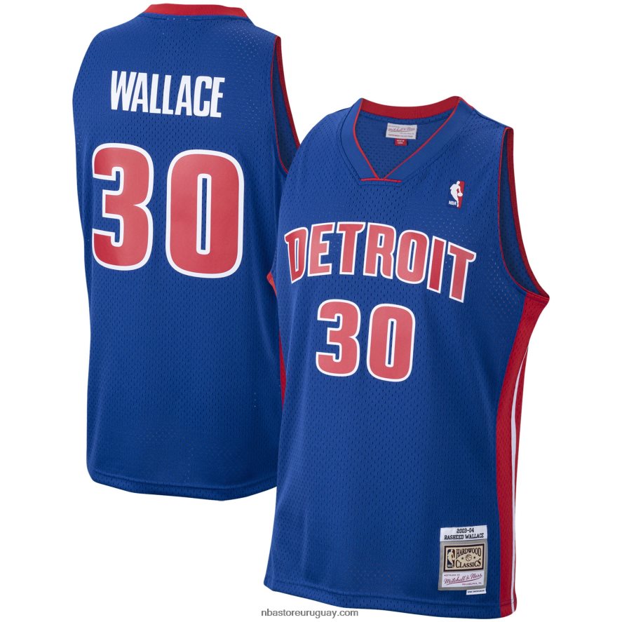 detroit pistons rasheed wallace mitchell & ness royal hardwood classics swingman jersey 6L080N5078 NBA