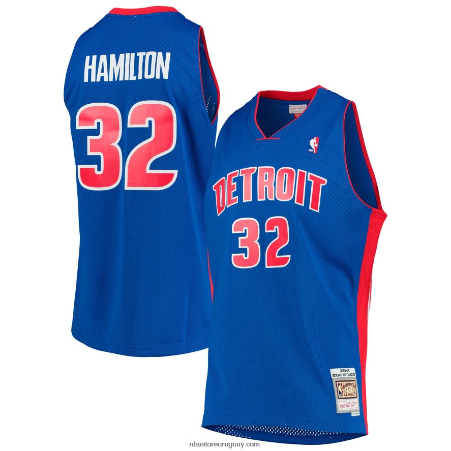 detroit pistons richard hamilton mitchell & ness blue hardwood classics swingman jersey 6L080N2378 NBA