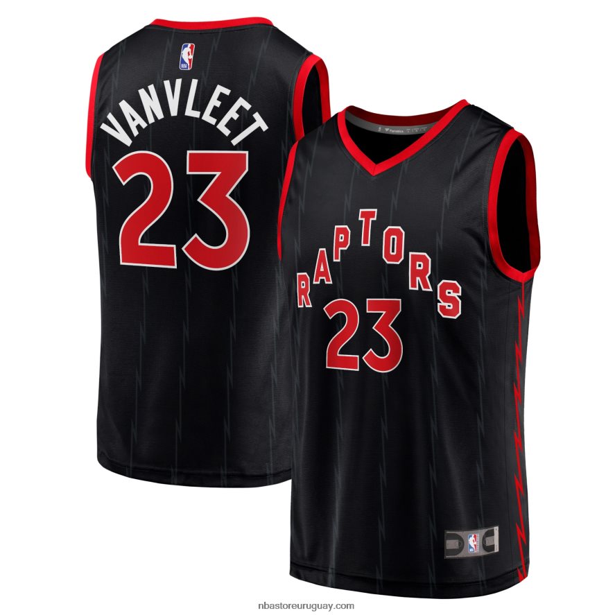 toronto raptors fred vanvleet negro fast break replica jugador camiseta 6L080N6467 NBA