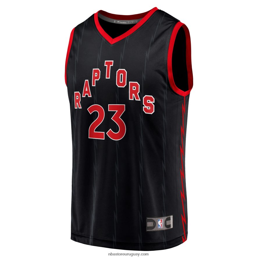 toronto raptors fred vanvleet negro fast break replica jugador camiseta 6L080N6467 NBA