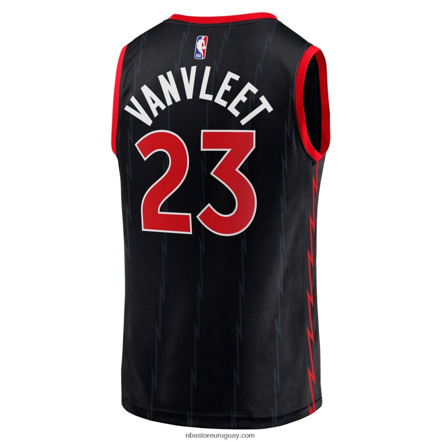 toronto raptors fred vanvleet negro fast break replica jugador camiseta 6L080N6467 NBA