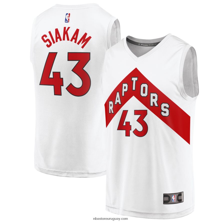 toronto raptors pascal siakam blanco fast break réplica jugador jersey 6L080N8008 NBA