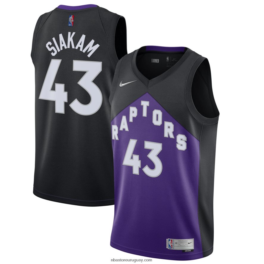 toronto raptors pascal siakam nike negro/púrpura swingman jugador camiseta - edición ganada 6L080N11175 NBA