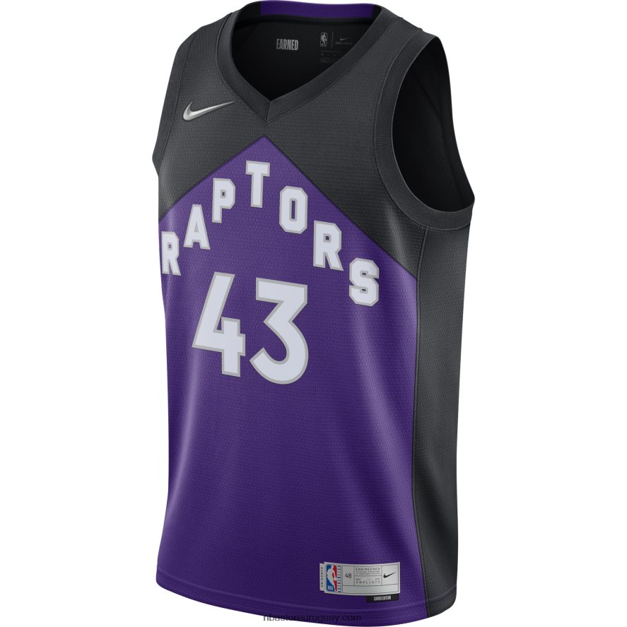 toronto raptors pascal siakam nike negro/púrpura swingman jugador camiseta - edición ganada 6L080N11175 NBA