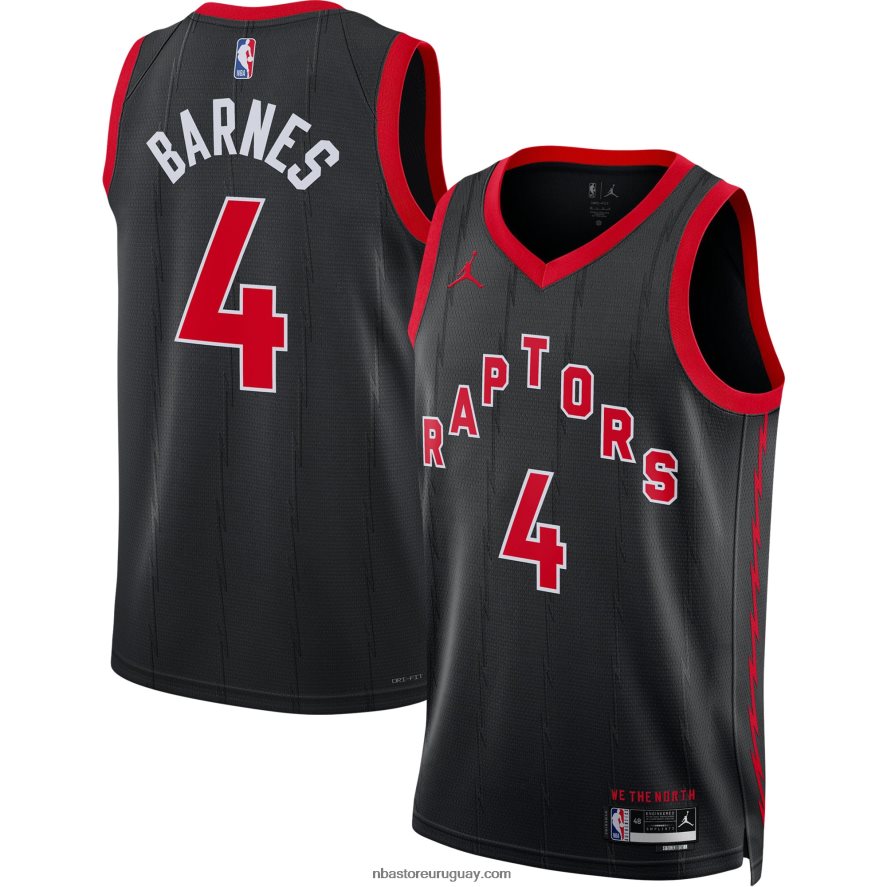 toronto raptors scottie barnes jordan marca negro réplica swingman jersey 6L080N6364 NBA